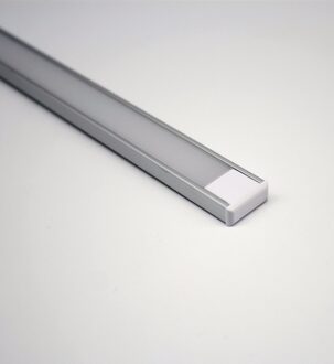 QSG-1506; LED aluminium profiel (geanodiseerd zilver kleur) met PC cover; voor flexibele of harde LED strips; led lineaire licht profiel doorzichtig hoes