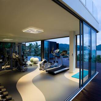 Quad LED plafondlamp, afstembaar wit, dimbaar