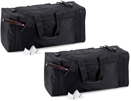 Quadra 2x stuks reistas/Weekendtas zwart 74 liter - 75 x 35 x 30 cm