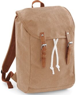 Quadra Camel vintage canvas schooltas/boekentas 45 cm - Rugzak Bruin