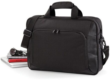 Quadra Luxe werktas/laptoptas - 41 x 30 cm - zwart - Laptop documenten schoudertas - 13 liter