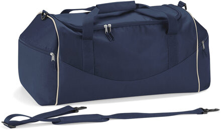 Quadra Reistas/weekendtas/sporttas model Holiday - 62 x 30 x 30 cm - 3 vakken - navy/naturel - Reistas (volwassen) Blauw