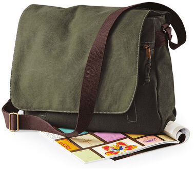 Quadra Schoudertas - donkergroen - 14 liter - 40x30x12 cm - documententas