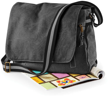 Quadra Schoudertas - zwart - 14 liter - 40x30x12 cm - documententas