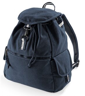 Quadra Vintage Canvas Rugzak - Blauw - 18 liter - 36 x 30 x 16 cm - Schooltas - rugtas