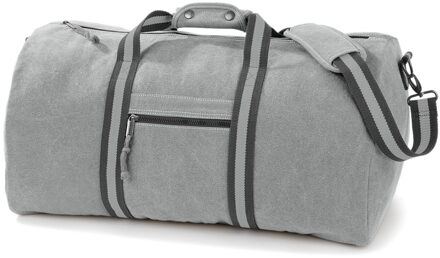 Quadra Weekendtas - 45 liter - lichtgrijs - canvas reistas - vintage look