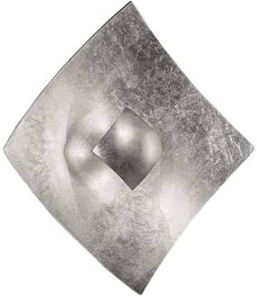 Quadrangolo wandlamp in zilver, 18 x 18 cm