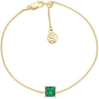 Quadrato Groene Zirkonia Armband Sif Jakobs Jewellery , Yellow , Dames - ONE Size