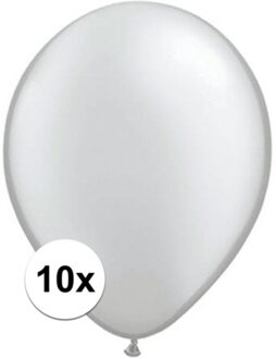 Qualatex ballonnen metallic zilver 10 stuks - Ballonnen Zilverkleurig