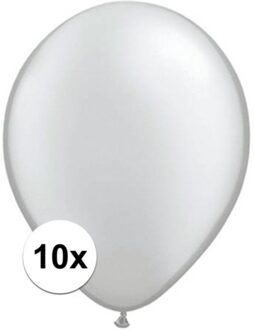 Qualatex metallic zilveren ballonnen 10 stuks