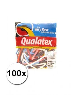 Qualatex modelleerballonnen gekleurd 100 stuks