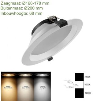 Qualedy Instelbare LED Downlight CCT 15 Watt - Ø200mm - 90°
