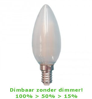 Qualedy LED E14-C35-Filament Kaars - 4W - 2700K - 450Lm - 3-Stap-Dimbaar