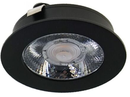 Qualedy LED Meubelspot Baston Zwart 3 Watt - 12V - 2700K - Ø63x15mm - IP44