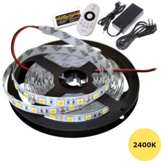 Qualedy LED Strip 12 Volt - Extra Warm Wit 2400K - 5 meter - Dimbaar - IP65