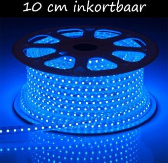 Qualedy LED Strip 230 Volt - Inkortbaar per 10 cm - Blauw - Dimbaar - IP65