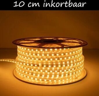 Qualedy LED Strip 230 Volt - Inkortbaar per 10 cm - Oranje - Dimbaar - IP65