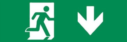 Qualedy Noodverlichting richting Pijl Omlaag 300x100mm - Sticker