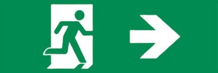 Qualedy Noodverlichting richting Pijl Rechts 300x100mm - Sticker