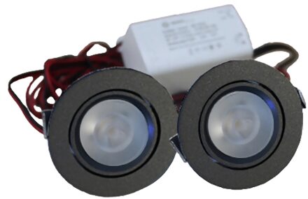 Qualedy Set 2 x 4 Watt dimbare led inbouwspots Zwart - 2700K
