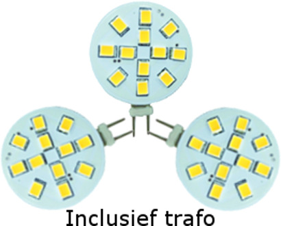Qualedy Set 3 x Led G4 Steeklampen 2 Watt - 2700K - Trafo