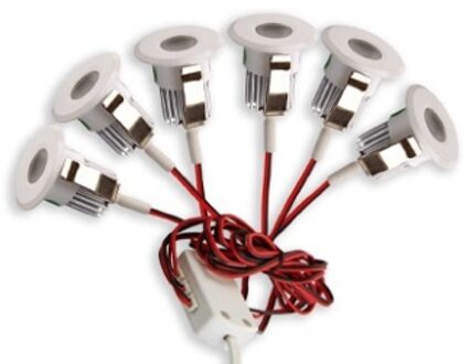 Qualedy Set 6 LED Inbouwspots 3 Watt - Chroom - 3000K - Dimbaar en gratis trafo