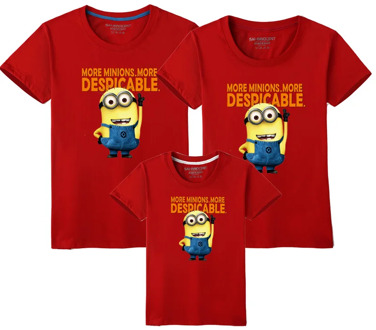 quality vacation Short Sleeve Family Matching T-shirts Mom Daughter dad Son minion Tops Tees Family Clohthing