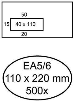 Quantore Envelop quantore 110x220mm venster 4x11cm links Zelfklevend 500 stuks