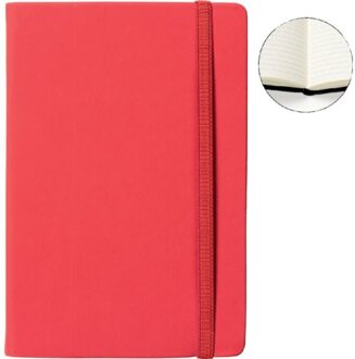 Quantore Notitieboek A5 rood met harde kaft en elastiek