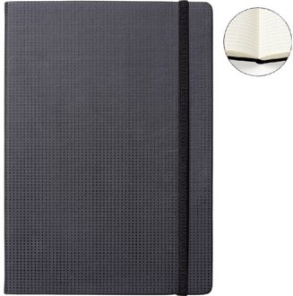 Quantore Notitieboek A5 zwart harde kaft en elastiek met motief