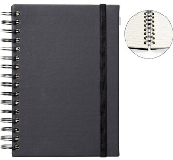 Quantore Notitieboek A5 zwart met spiraal, elastiek en tabs