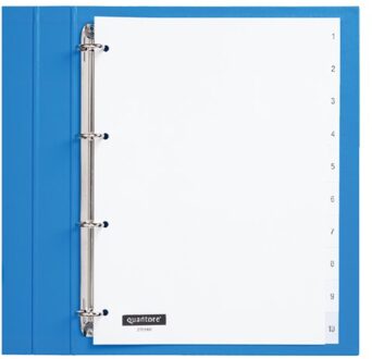 Quantore Tabbladen 4-gaats 1-10 wit PP Quantore