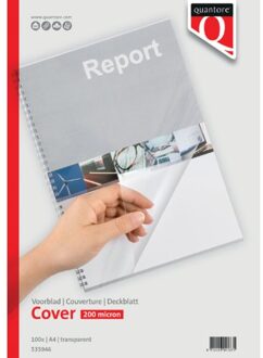 Quantore Voorbladen A4 200 Micron PVC Transparant Huismerk