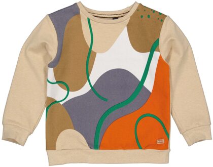 Quapi Jongens sweater - Ajay - Zand melee - Maat 134/140