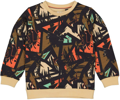 Quapi Jongens sweater aleks aop metal graphic Grijs - 140