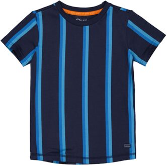 Quapi Jongens t-shirt malo aop dark stripe Blauw - 140