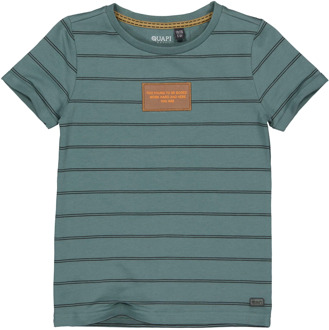Quapi Jongens t-shirt qtaco aop atlantic stripe Groen - 92