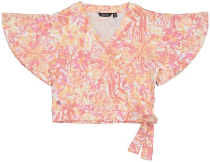 Quapi Meisjes blouse - Boudy - AOP bloemen wit - Maat 110/116