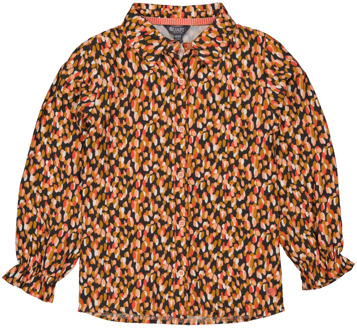 Quapi Meisjes blouse qthais aop multi dot Bruin - 152