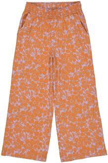 Quapi Meisjes broek - Doris - AOP Oranje bloemen - Maat 104