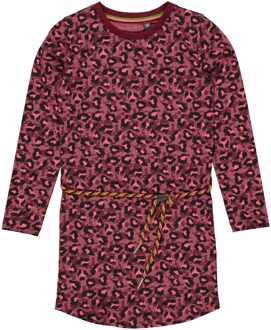 Quapi Meisjes jurk - Adella - AOP luipaard roze - Maat 104