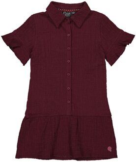 Quapi Meisjes korte mouwen jurk madee maroon Rood - 128