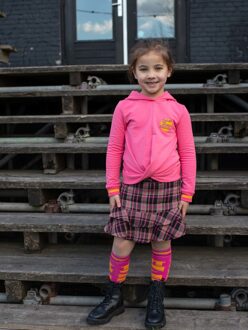 Quapi Meisjes rok - Kendra - AOP Zand geruit - Maat 98/104