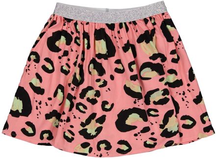 Quapi Meisjes rok - Maud - AOP poppy roze animal - Maat 98/104