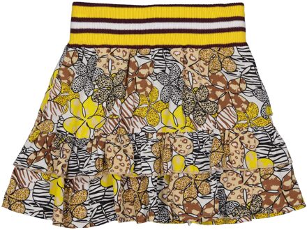 Quapi Meisjes rok - Mint - AOP zand animal bloemen - Maat 110/116