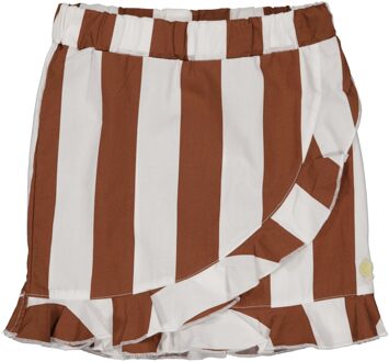 Quapi Meisjes rok - Mirjam - AOP bruin gestreept - Maat 146/152