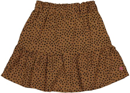 Quapi Meisjes rok - Riona - AOP bruin fudge stippen - Maat 146/152