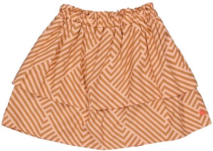 Quapi Meisjes rok - Tiara - AOP Perzik streep - Maat 110/116