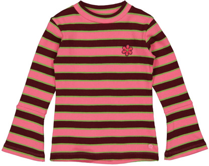 Quapi Meisjes shirt aksay aop multi stripe Roze - 140