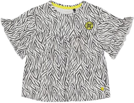 Quapi Meisjes t-shirt - Meri - AOP zwart zebra - Maat 110/116